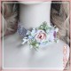 Handmade Flower Feather Lolita Choker + Hair Clip Set (SL03)